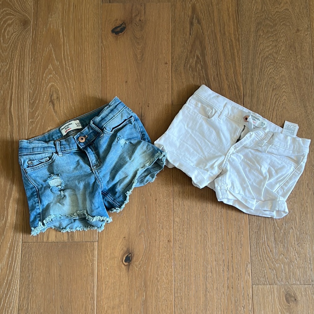 Two pair Abercrombie Kids 11/12 jean shorts